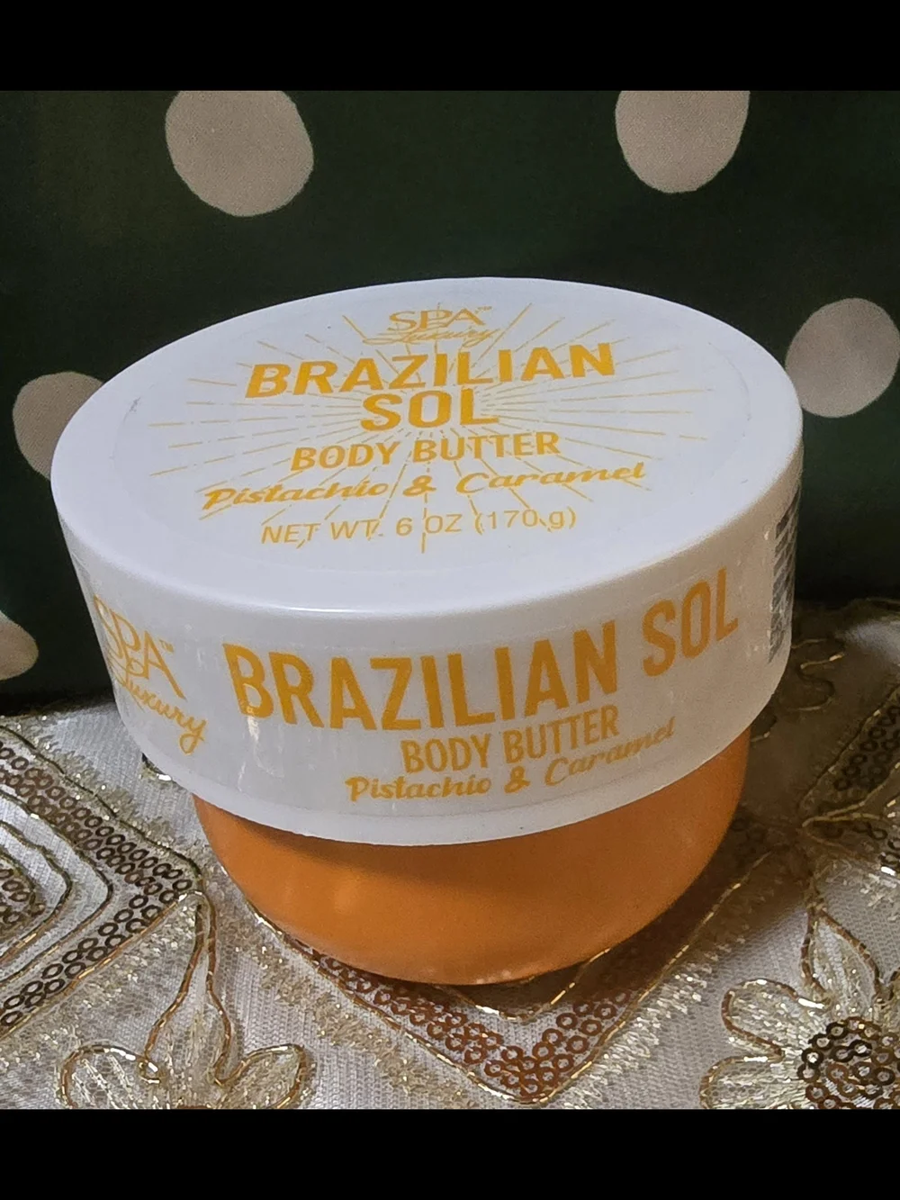 Pistachio & Caramel Body Butter - White and Orange